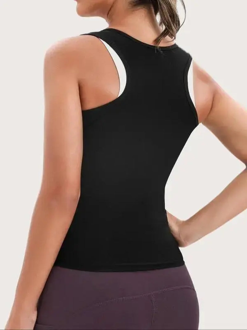 Women'S Plain Velcro Waistband Sports Sauna Te, Sim-Fitting Solid Color Short Sleeve Tummy Control Sweat Body Shaper, Gym Tops, Compression Shirt, Fitness Running Workout Gym Yoga Hiking