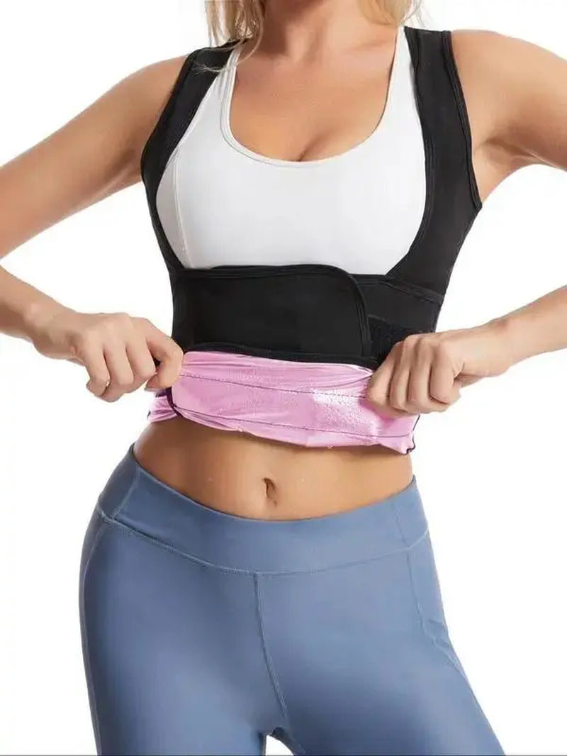 Women'S Plain Velcro Waistband Sports Sauna Te, Sim-Fitting Solid Color Short Sleeve Tummy Control Sweat Body Shaper, Gym Tops, Compression Shirt, Fitness Running Workout Gym Yoga Hiking