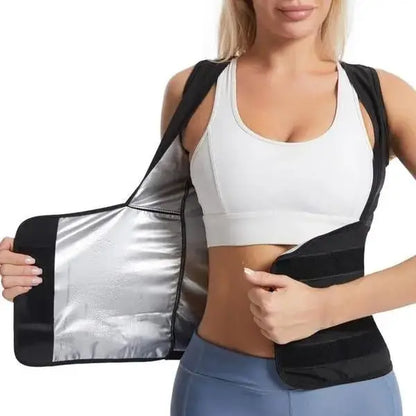 Women'S Plain Velcro Waistband Sports Sauna Te, Sim-Fitting Solid Color Short Sleeve Tummy Control Sweat Body Shaper, Gym Tops, Compression Shirt, Fitness Running Workout Gym Yoga Hiking