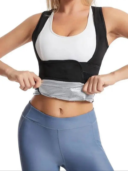 Women'S Plain Velcro Waistband Sports Sauna Te, Sim-Fitting Solid Color Short Sleeve Tummy Control Sweat Body Shaper, Gym Tops, Compression Shirt, Fitness Running Workout Gym Yoga Hiking