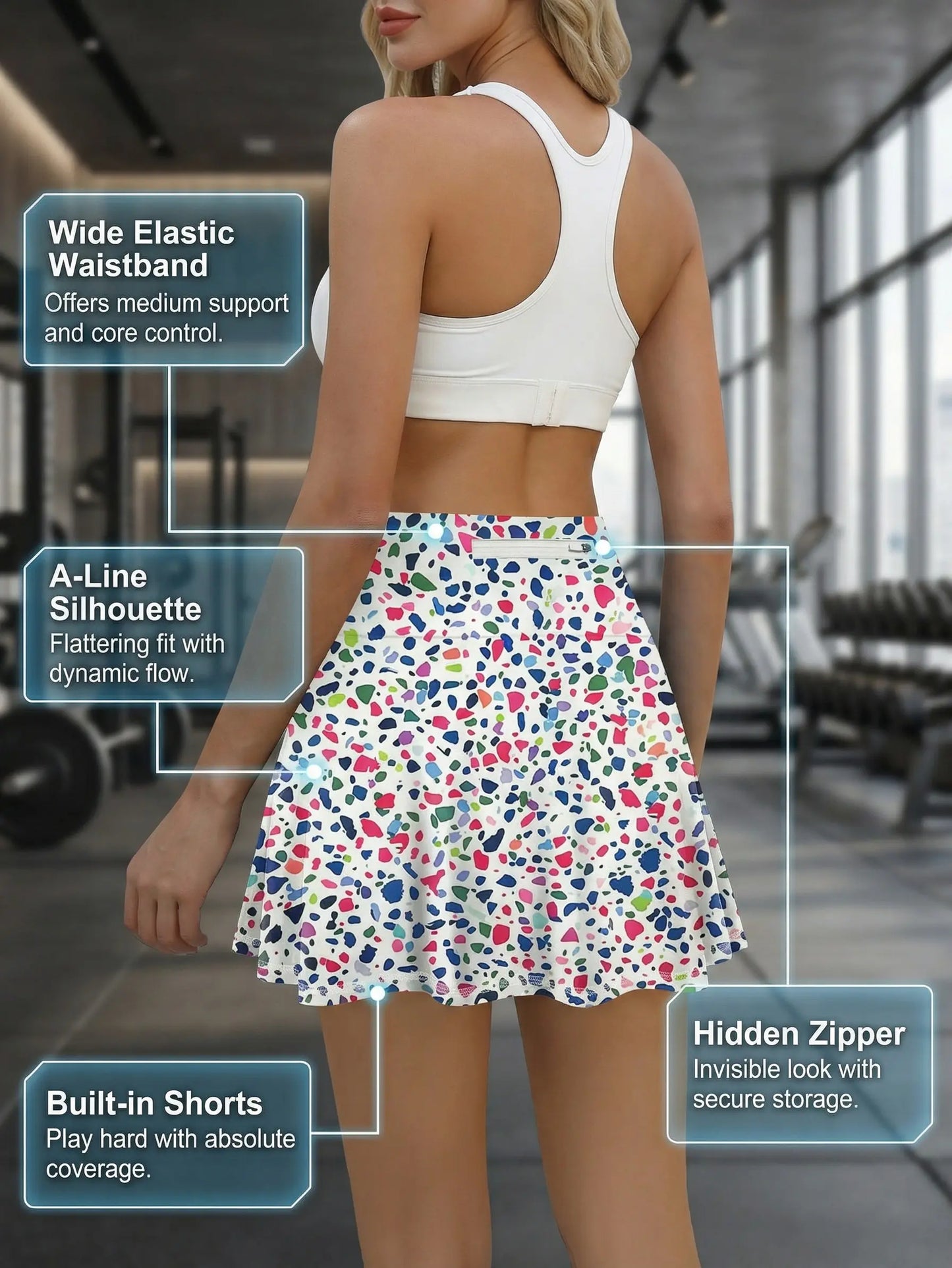 THANTH Women'S High Waisted Athletic Skort - Tennis Skirt, Workout Skirt, Breathable Skort, Quick Dry Stretchy with Built-In Shorts, 3 Pockets for Golf, Casual Wear, Hiking, Tennis Skirts