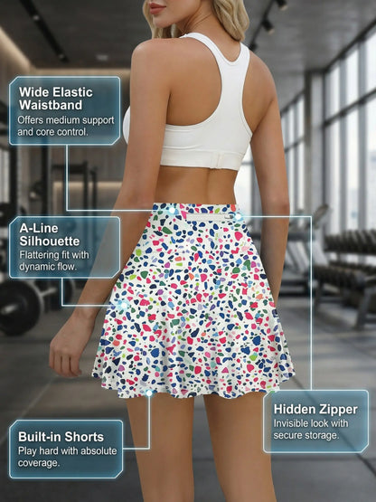 THANTH Women'S High Waisted Athletic Skort - Tennis Skirt, Workout Skirt, Breathable Skort, Quick Dry Stretchy with Built-In Shorts, 3 Pockets for Golf, Casual Wear, Hiking, Tennis Skirts