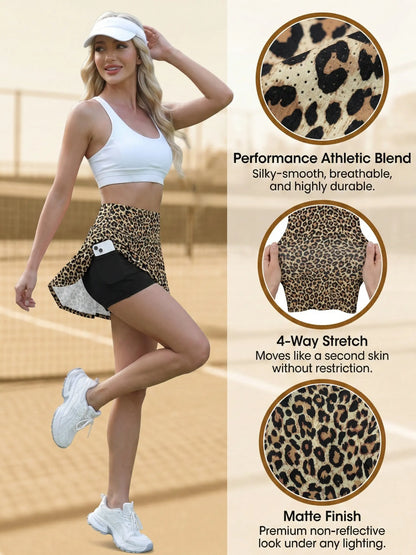 THANTH Women'S High Waisted Athletic Skort - Tennis Skirt, Workout Skirt, Breathable Skort, Quick Dry Stretchy with Built-In Shorts, 3 Pockets for Golf, Casual Wear, Hiking, Tennis Skirts